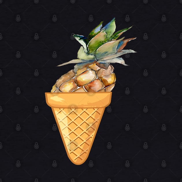 Pineapple ICE CREAM - THE THE WHOLE FRUIT COLLECTION - FUNNY FRUIT ICE CREAM DESIGNS by iskybibblle